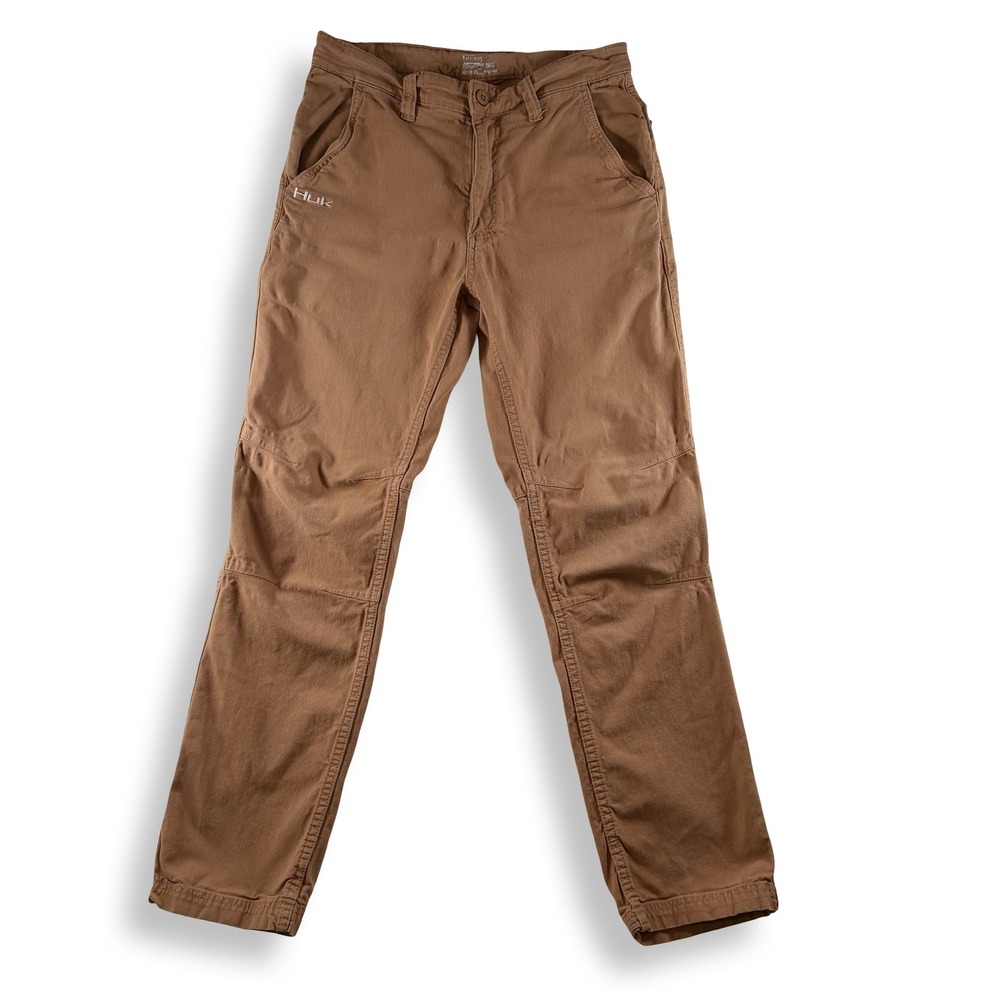 Huk Performance Fishing Mens Brown Articulated Knee Stretch Pants Size 32
